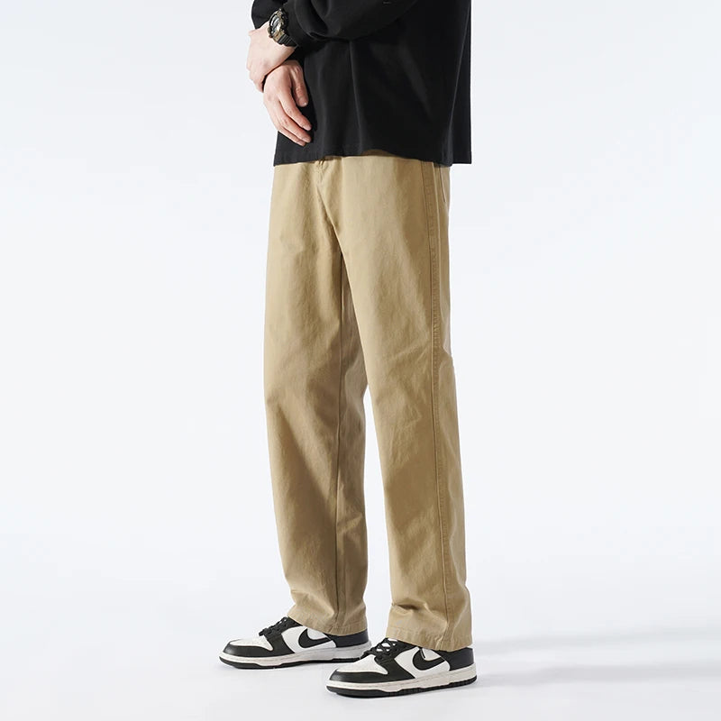 2025 Spring Summer New 190cm Big Tall Boy Extended Pants Man 115cm Pant Length Large Size Cotton Straight Leg Casual Pants