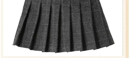 Girls Skirts spring Autumn Vintage Pleated Plaid Skirts School Teens Girl Spring Kids Skirt Children Clothing 2-14Yrs