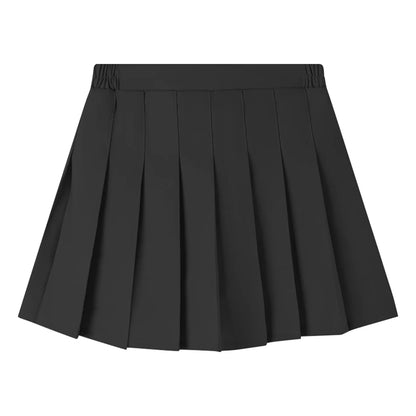Teen Girl Summer Dress Kids Fashion Solid Color Pleated High Waist A-Line Skirt Children Casual Elastic Waist Mini Skirt Bottoms