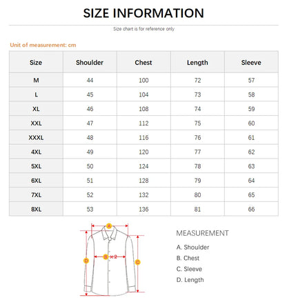 New Plus Size 8XL Men Solid Color Business Shirt Long Sleeve Shirt Fashion Classic Basic Casual Slim White Spring Autumn