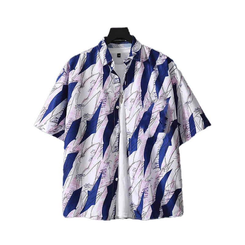 Simple Men's Shirts 3d Patchwork Printing Coconut Tree Men's Clothing Street Designer Short Sleeved Beach Party Hawaiian Shirts