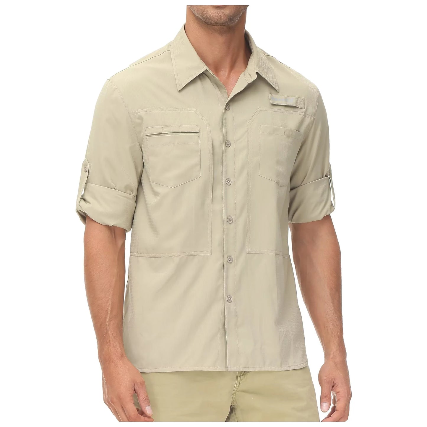 Men's UPF 50+ Casual Long Sleeve Fishing Shirts, Sun Protection Lightweight Breathable Button Down Fishing Shirt with Back Mesh