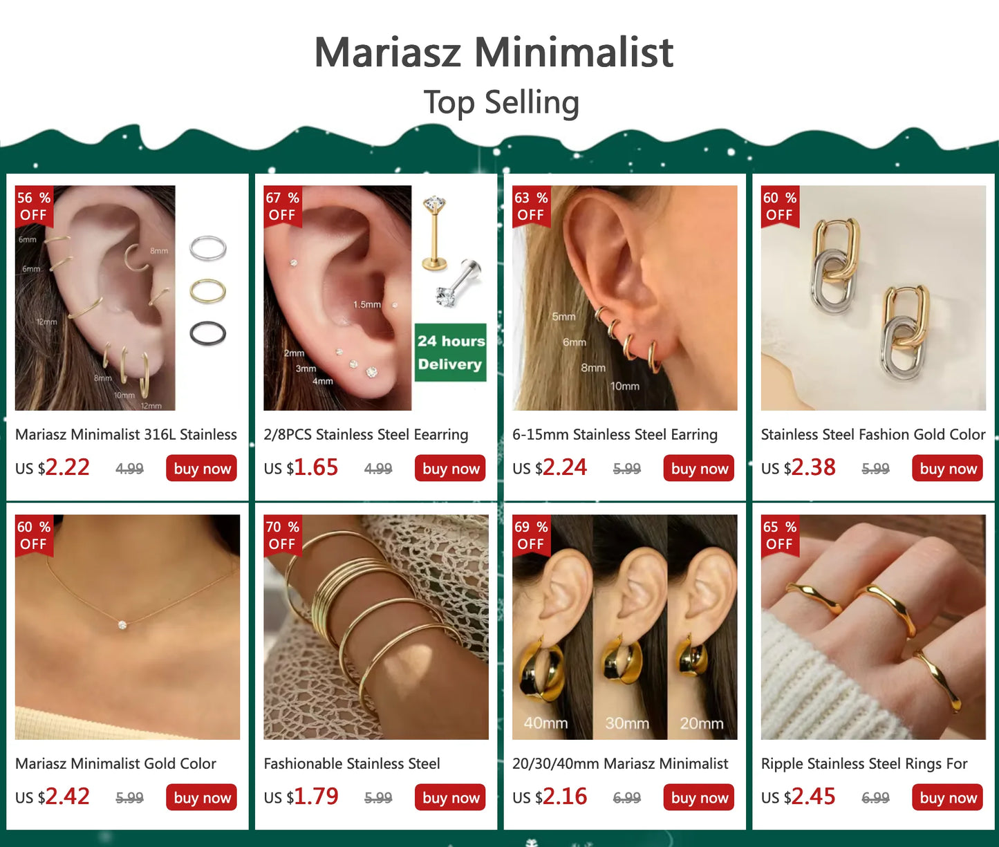 Ripple Stainless Steel Rings For women Gold Color Chunky Band  Stackable Silver Stacking Irregular Wave Minimalist Jewelry Set