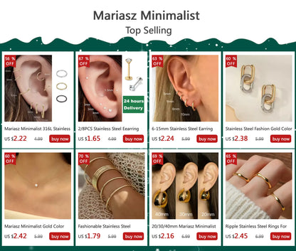 Ripple Stainless Steel Rings For women Gold Color Chunky Band  Stackable Silver Stacking Irregular Wave Minimalist Jewelry Set