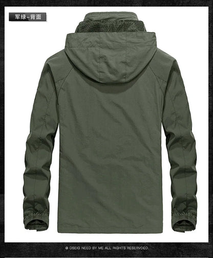 ARC Outdoor Men's, Fishing, Mountain Climbing, Traveling, Solid Color, Skiing, Camping, Waterproof and Breathable Hooded Jacket
