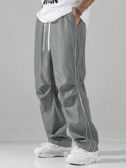 Men's High Street Workwear Outdoor Waterproof Assault Pants Sports Casual Pants Loose Straight Multi-pocket Breathable