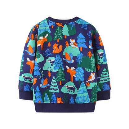 Jumping Meters 2-7T Boys Girls Sweatshirts Dinosaurs Long Sleeve  Children's Clothing Animals Baby Hooded Shirts