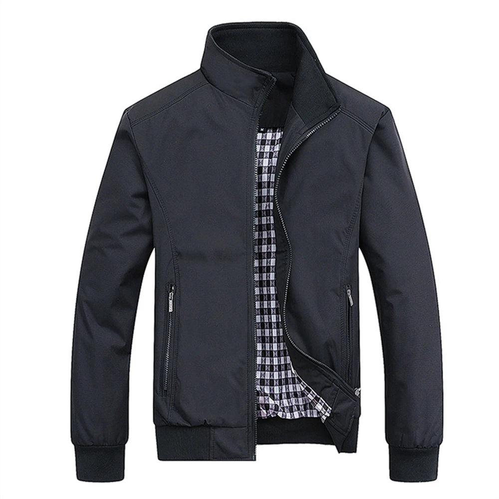 2024 Fashion Autumn Jackets Men Casual Solid Color Bomber Jacket Men New in Outwears Baseball Overcoat Clothing Men's Jacket 6XL