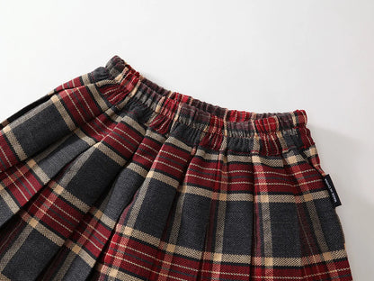 Summer Children Girls Pleated Skirts Elastic Waist Infant Babys Girls Skirts British Style Kids Girls Dress Casual Belle Skirts