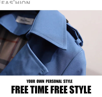 Women Fashion Trench New Coat Spring Autumn Korean Long Sleeve With Belt Jackets Solid British Style Coats Women's Chic Outwear