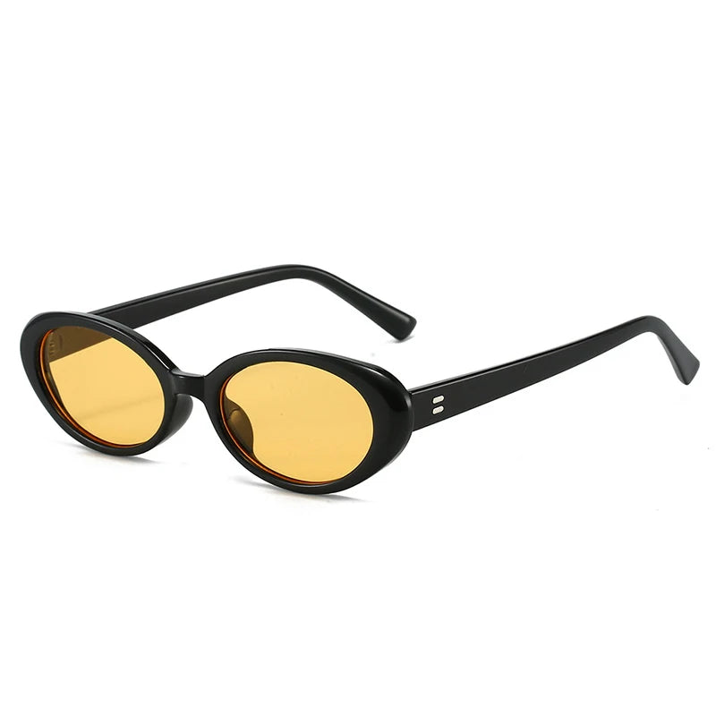 Retro Vintage Oval Sunglasses Woman 2024 Brand Designer Round Sun Glasses Men UV400 Punk Style Luxury Eyewear Female Oculus