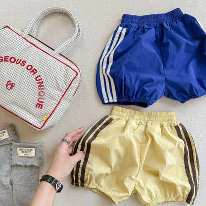 2025 Summer New Children Loose Shorts Girls Striped Shorts Cotton Breathable Boys Casual Pants Fashion Kids Clothes
