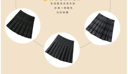 Girls Skirts spring Autumn Vintage Pleated Plaid Skirts School Teens Girl Spring Kids Skirt Children Clothing 2-14Yrs