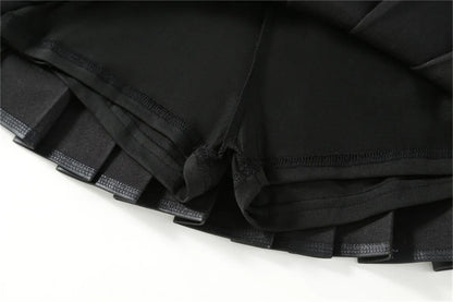 Girls Leather Skirt Four Seasons High Waist Black A-Line Pleated Skirt for Kids All-match Teen Children Skirt 2-15 Years Old