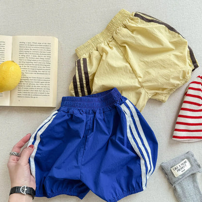 2025 Summer New Children Loose Shorts Girls Striped Shorts Cotton Breathable Boys Casual Pants Fashion Kids Clothes