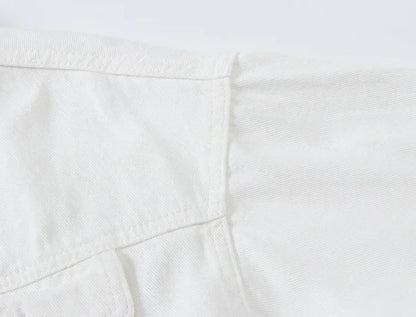 Yellow Women's Long Sleeve Jacket, Single Breasted Lapel Denim Jacket, Fashion Women's Tops Jacket Blue White Women's Coat