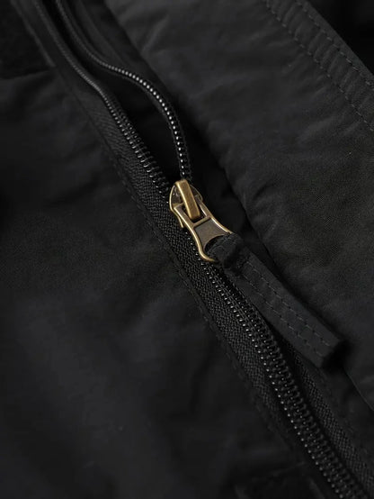 Detachable windproof sleeved hooded jacket suitable for outdoor activities men's casual waterproof multi pocket jacket vest