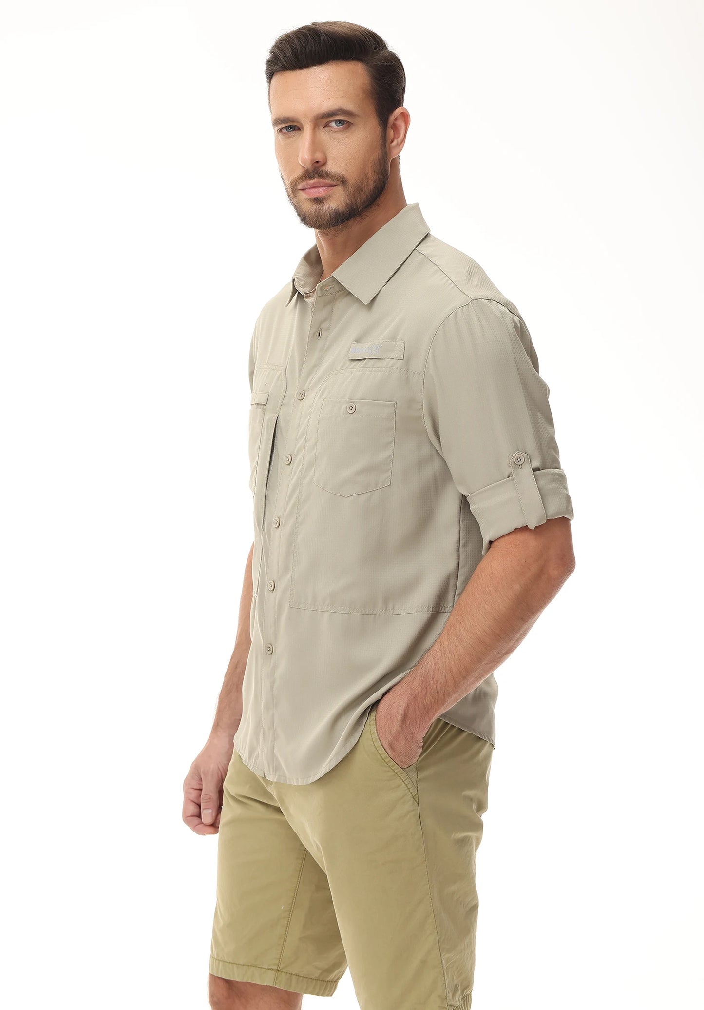 Men's UPF 50+ Casual Long Sleeve Fishing Shirts, Sun Protection Lightweight Breathable Button Down Fishing Shirt with Back Mesh