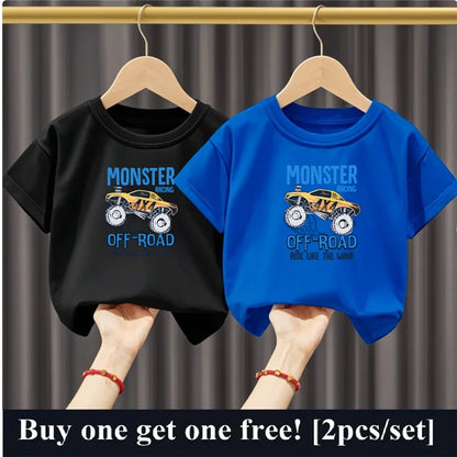 2025 Fashion Boys Summer Cotton T-Shirt Set 2pcs Short Sleeve New York City Print Kids Tees Top