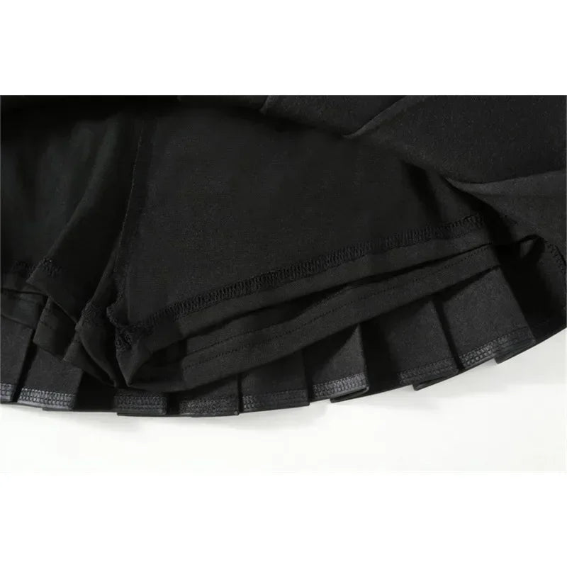 Girls Leather Skirt Four Seasons High Waist Black A-Line Pleated Skirt for Kids All-match Teen Children Skirt 2-15 Years Old