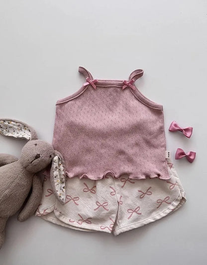 2025 Summer New Children Casual Shorts Cute Dot Plaid Floral Bow Girls Cotton Shorts Baby Boy Solid Shorts Fashion Kids Clothes