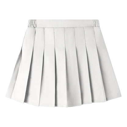 Teen Girl Summer Dress Kids Fashion Solid Color Pleated High Waist A-Line Skirt Children Casual Elastic Waist Mini Skirt Bottoms