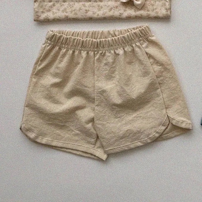 2025 Summer New Children Casual Shorts Cute Dot Plaid Floral Bow Girls Cotton Shorts Baby Boy Solid Shorts Fashion Kids Clothes