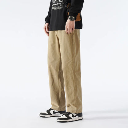 2025 Spring Summer New 190cm Big Tall Boy Extended Pants Man 115cm Pant Length Large Size Cotton Straight Leg Casual Pants