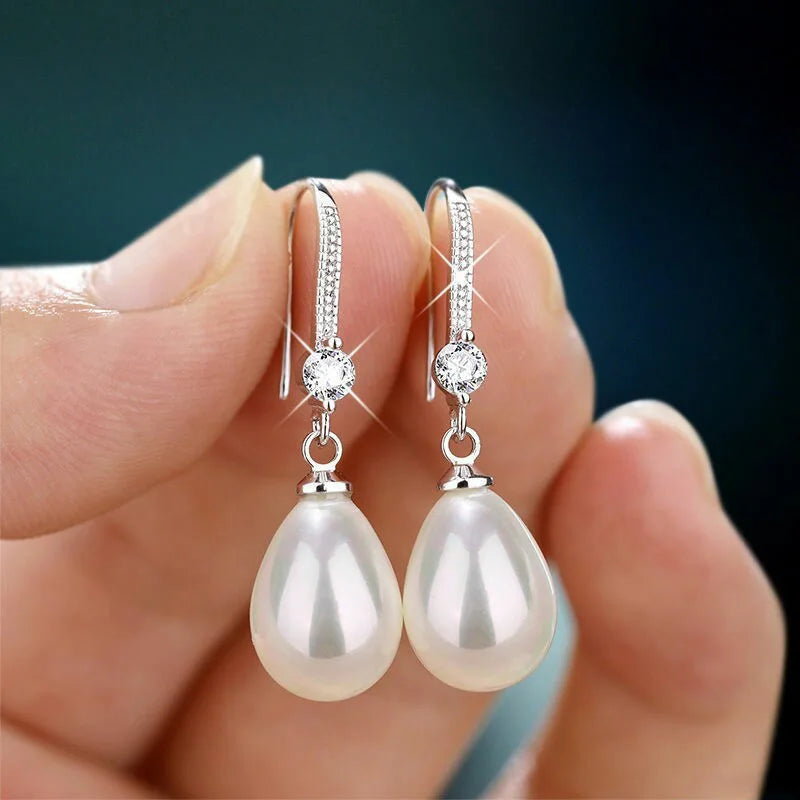 2 Pieces Of Women's Trendy And Elegant Pearl Tassel Earrings, Outdoor Travel, Carnival, Party, Holiday Dressing Gifts -SMT034
