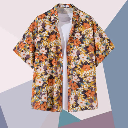 Simple Men's Shirts 3d Patchwork Printing Coconut Tree Men's Clothing Street Designer Short Sleeved Beach Party Hawaiian Shirts