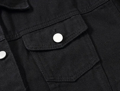 Yellow Women's Long Sleeve Jacket, Single Breasted Lapel Denim Jacket, Fashion Women's Tops Jacket Blue White Women's Coat