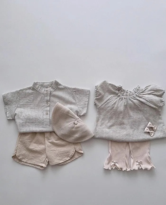 2025 Summer New Children Casual Shorts Cute Dot Plaid Floral Bow Girls Cotton Shorts Baby Boy Solid Shorts Fashion Kids Clothes