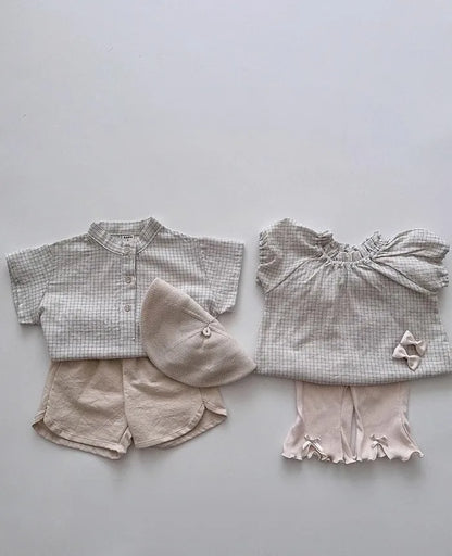 2025 Summer New Children Casual Shorts Cute Dot Plaid Floral Bow Girls Cotton Shorts Baby Boy Solid Shorts Fashion Kids Clothes