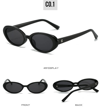 Retro Vintage Oval Sunglasses Woman 2024 Brand Designer Round Sun Glasses Men UV400 Punk Style Luxury Eyewear Female Oculus