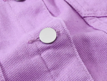 Yellow Women's Long Sleeve Jacket, Single Breasted Lapel Denim Jacket, Fashion Women's Tops Jacket Blue White Women's Coat