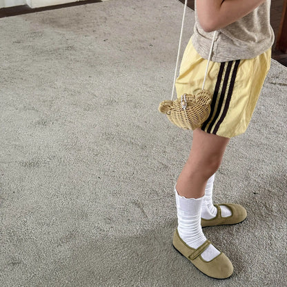 2025 Summer New Children Loose Shorts Girls Striped Shorts Cotton Breathable Boys Casual Pants Fashion Kids Clothes