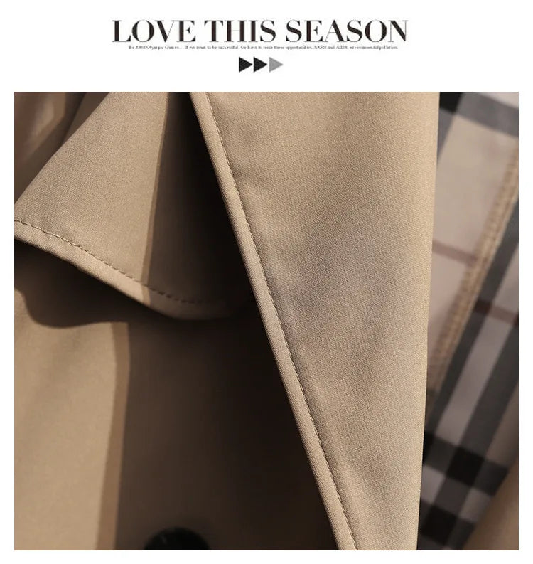 Women Fashion Trench New Coat Spring Autumn Korean Long Sleeve With Belt Jackets Solid British Style Coats Women's Chic Outwear