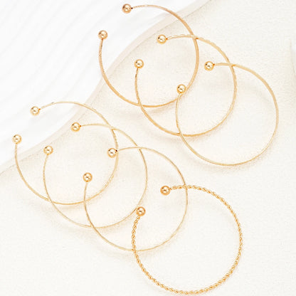 7 Pcs/Set Punk Gold Color Bracelets for Women Streetwear Goth Heart Prints Metal Design Open Bangle Fashion Jewelry Gifts 2024