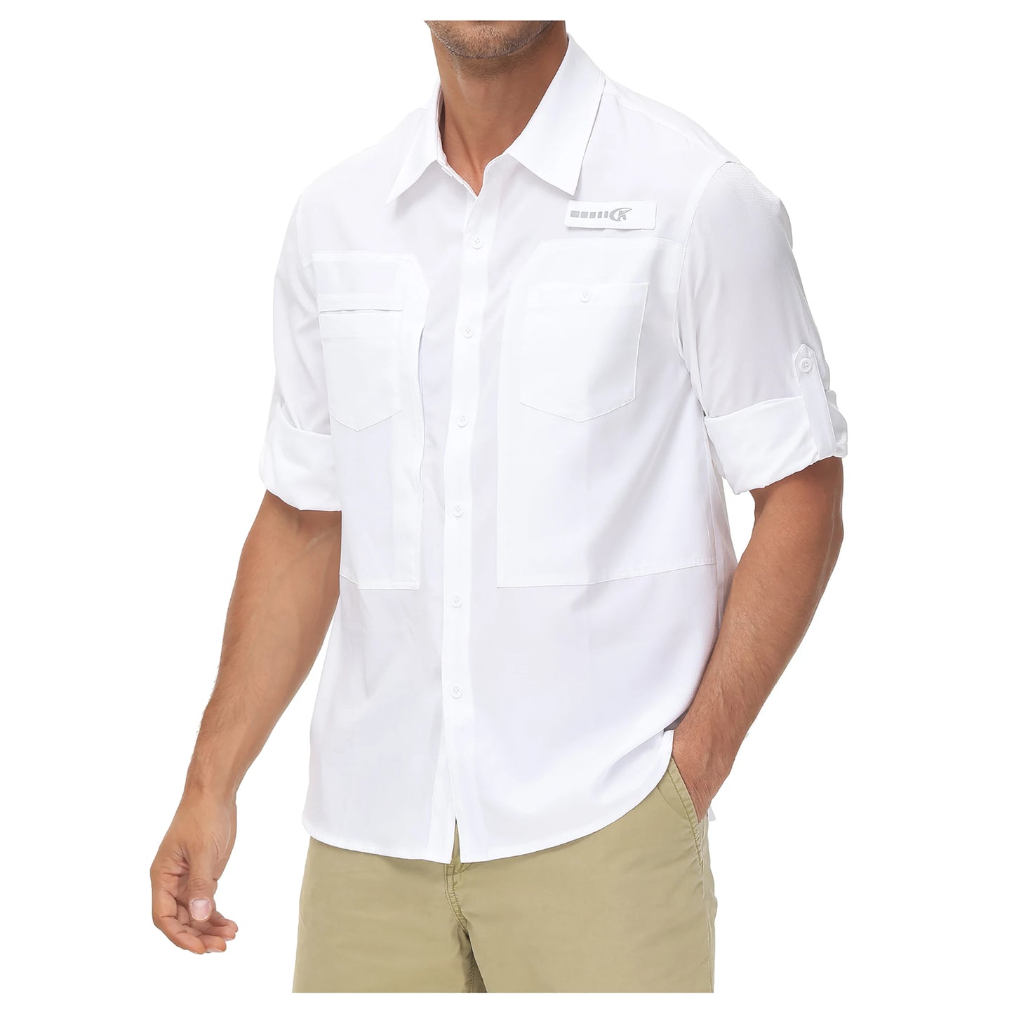 Men's UPF 50+ Casual Long Sleeve Fishing Shirts, Sun Protection Lightweight Breathable Button Down Fishing Shirt with Back Mesh