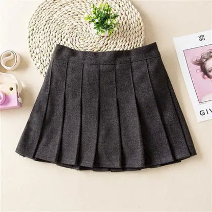 Girls Skirts spring Autumn Vintage Pleated Plaid Skirts School Teens Girl Spring Kids Skirt Children Clothing 2-14Yrs