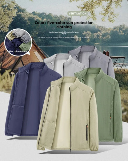 2025 sunscreen clothing men's summer jacket thin breathable fishing skin suit men's sunscreen clothing