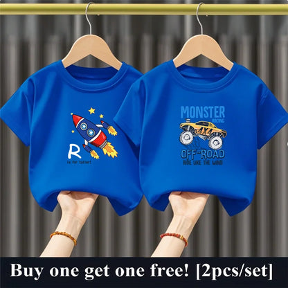 2025 Fashion Boys Summer Cotton T-Shirt Set 2pcs Short Sleeve New York City Print Kids Tees Top