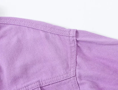 Yellow Women's Long Sleeve Jacket, Single Breasted Lapel Denim Jacket, Fashion Women's Tops Jacket Blue White Women's Coat