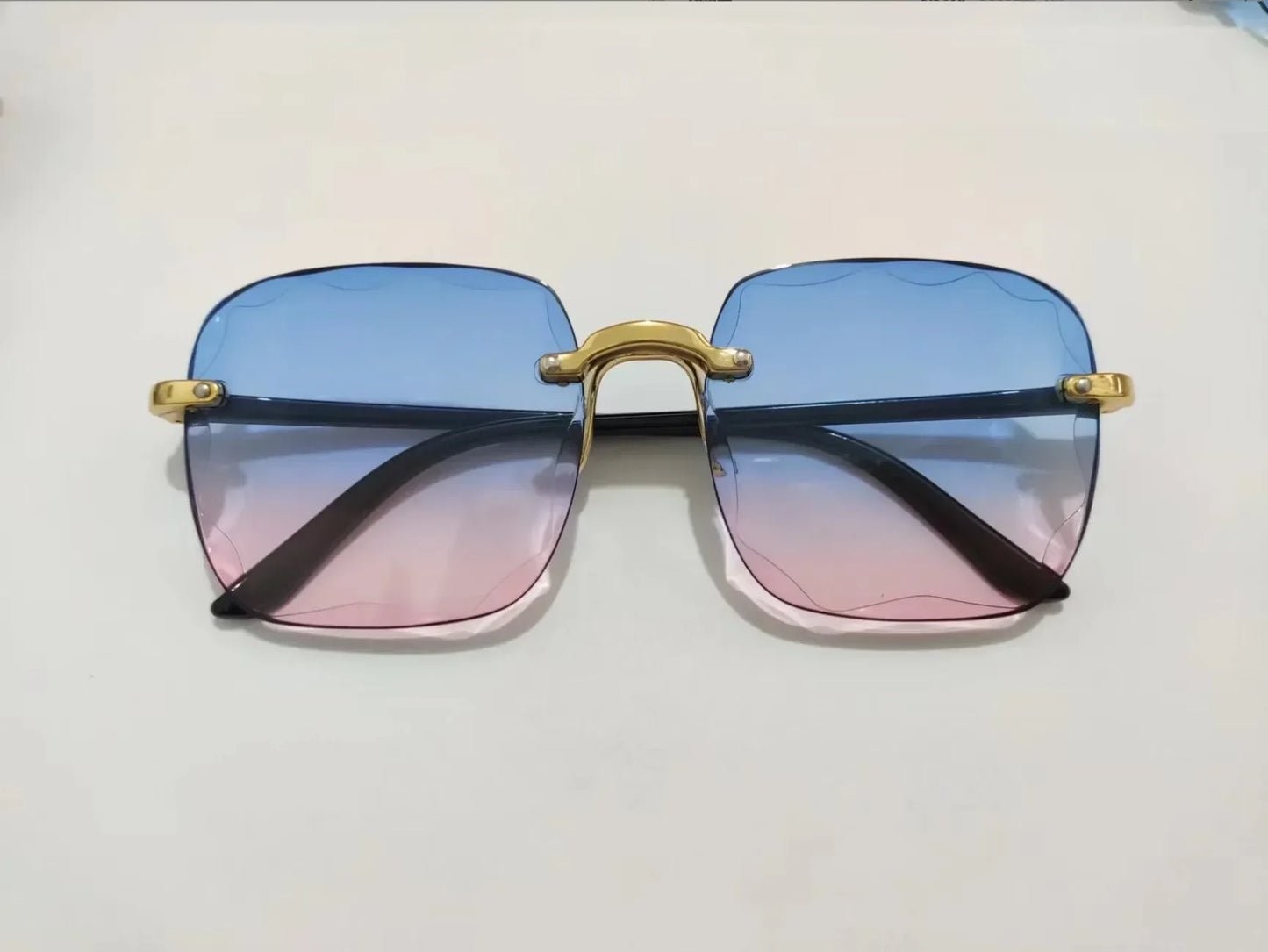 Classic Vintage Square Sunglasses Woman Gradient Mirror Frameless Sun Glasses Female Retro Fashion Rimless Sunglasses