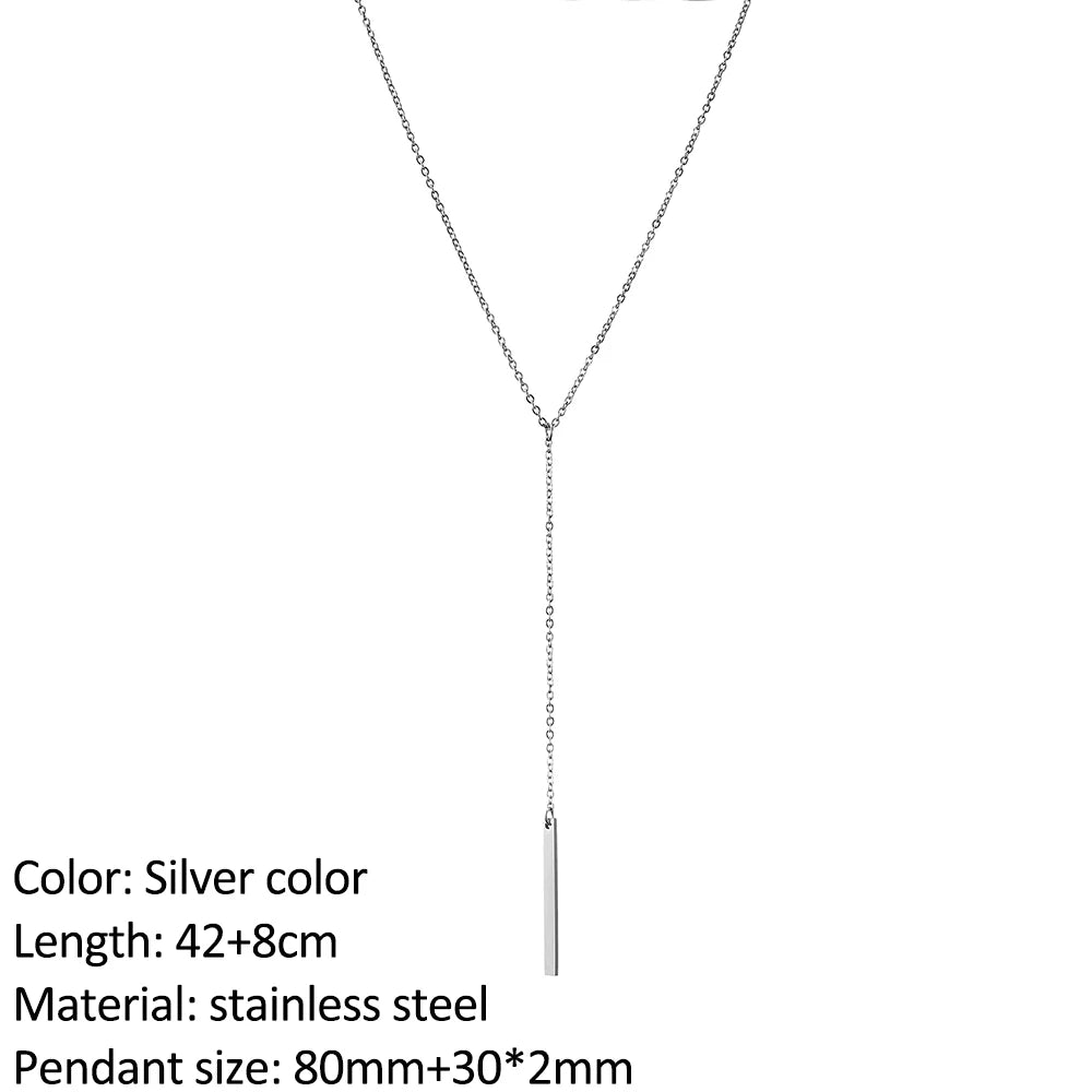 SUNIBI Fashion Stainless Steel Necklace for Woman Personality Infinity Cross Pendant Gold Color Necklaces on Neck Women Jewelry