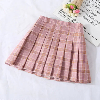Girls Skirts spring Autumn Vintage Pleated Plaid Skirts School Teens Girl Spring Kids Skirt Children Clothing 2-14Yrs