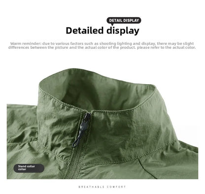 2025 sunscreen clothing men's summer jacket thin breathable fishing skin suit men's sunscreen clothing