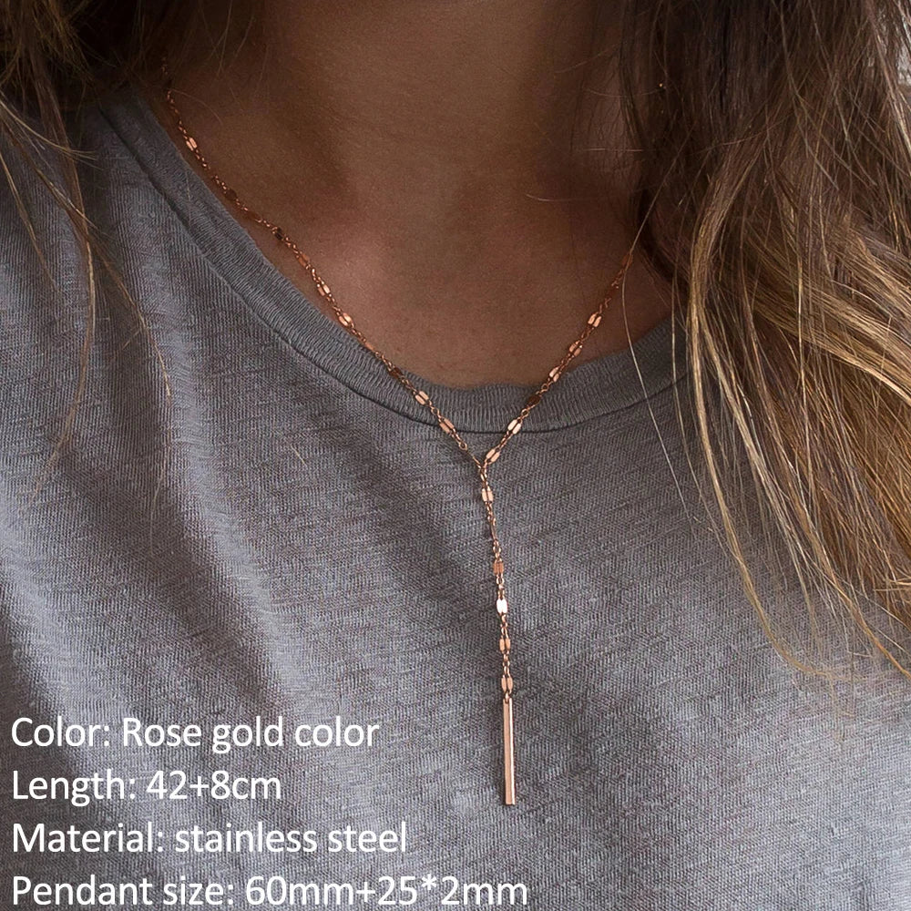 SUNIBI Fashion Stainless Steel Necklace for Woman Personality Infinity Cross Pendant Gold Color Necklaces on Neck Women Jewelry
