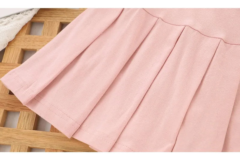 Girls Skirt 2025 New Summer Cute Sweet Solid Outer Wear Casual Simple Pleated Kids Skirt Safety Pants Design 4-10Y