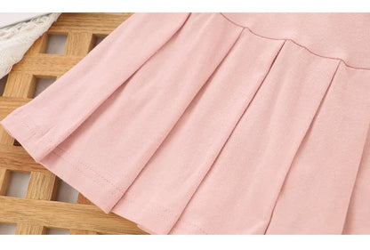 Girls Skirt 2025 New Summer Cute Sweet Solid Outer Wear Casual Simple Pleated Kids Skirt Safety Pants Design 4-10Y